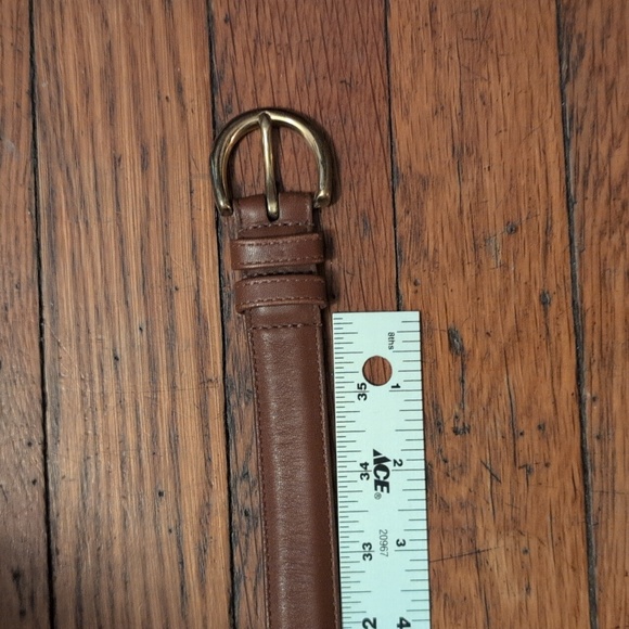 Coach Large Leather Belt with Brass Buckle
